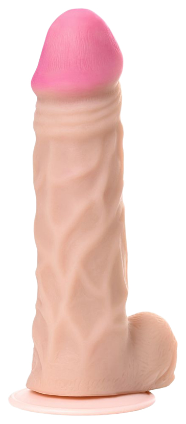 Телесный реалистичный фаллоимитатор для фистинга на присоске 28 см TOYFA (розовый; бежевый) 