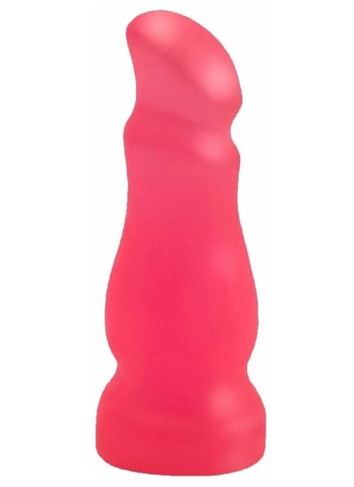 Розовая анальная пробочка с приплюснутым кончиком 13 см LoveToy (розовый) 