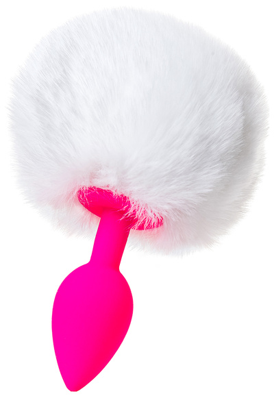 Анальная втулка с хвостом ToDo by Toyfa Sweet bunny силикон розово-белый O28 см 43 г (белый; розовый) 