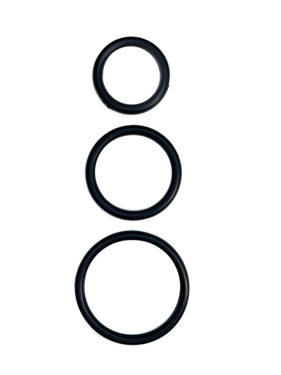 Набор из трех эрекционных колец, черный OnOna 