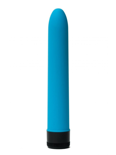 Голубой гладкий вибратор с силиконовым напылением Luxurious Tail 
