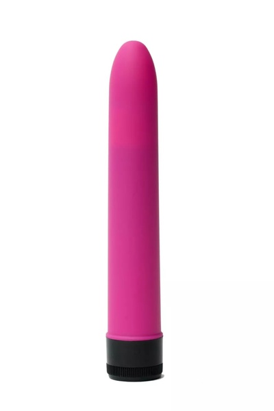 Розовый гладкий вибратор с силиконовым напылением Luxurious Tail 