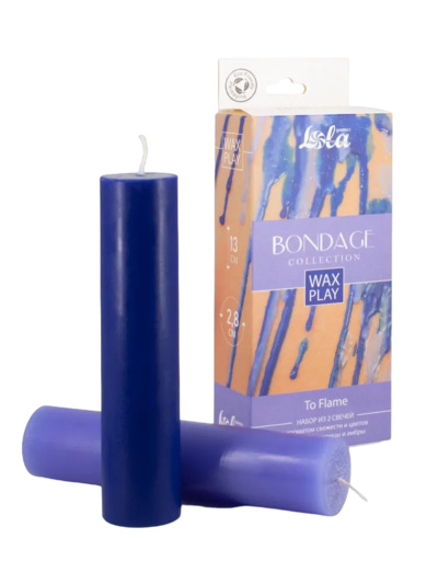 Набор из 2 WAX PLAY бдсм свечей BONDAGE TO FLAME с ароматами корицы и амбры LolaGames (фиолетовый; синий) 
