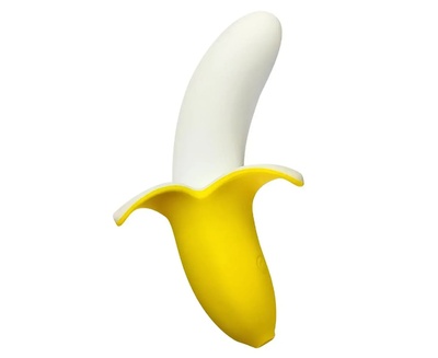 Оригинальный мини-вибратор в форме банана Mini Banana - 13 см. (320390) Devi (белый; желтый) 