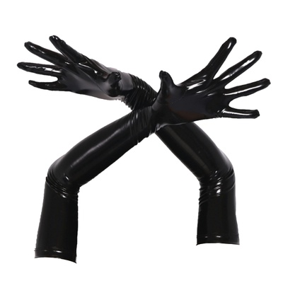 Перчатки для фистинга по плечо многоразовые Fist черные р. L Shoulder Rubber Gloves (черный) 