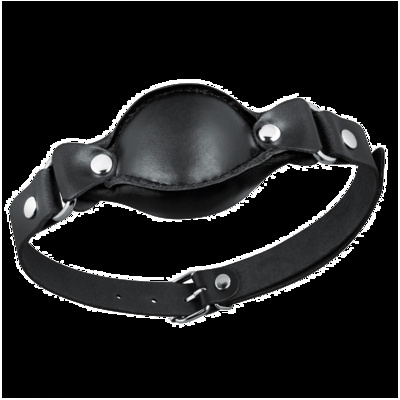 Кляп Notabu BDSM Real Leather кожаный, мягкий, черный 