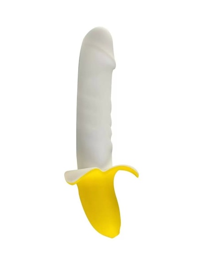 Стимулятор точки G и клитора Devi Banana Pulsator в форме банана 19,5 см (белый; желтый) 