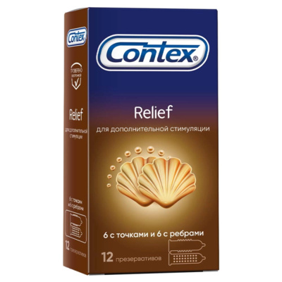 Презервативы "Contex" №12 Relief микс, 12 шт. (Прозрачный) 