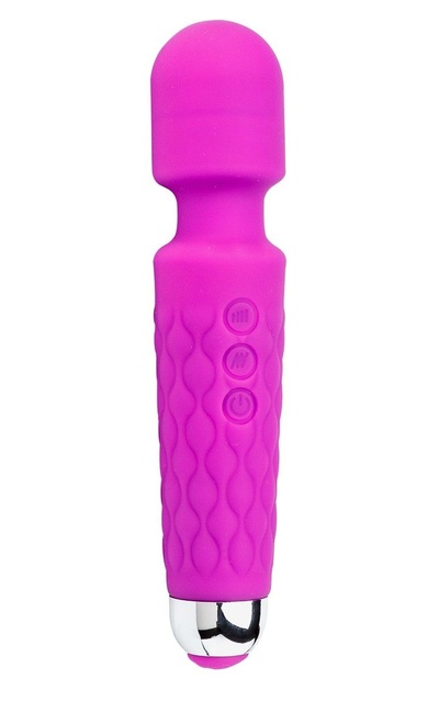 Фиолетовый перезаряжаемый wand-вибратор - 20,5 см. Devi 
