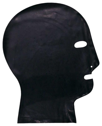 Латексный шлем-маска с прорезями для глаз и дыхания LatexAS (черный) 