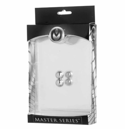 Master Series Magnus Mighty Magnetic Orbs - магнитный зажим на соски и член, 0.9 см XR Brands (серебристый) 