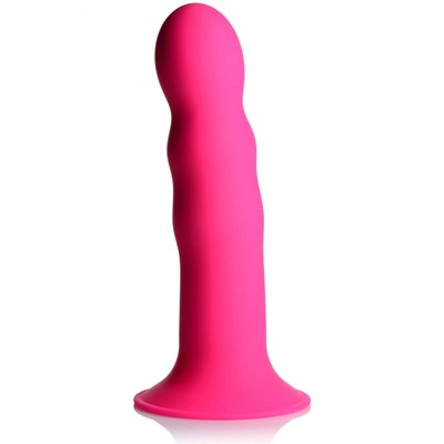 Squeeze-It Wavy Dildo - мягкий, гибкий волнистый фаллоимитатор, 18.3х4.1 см (розовый) XR Brands 