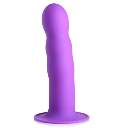 Squeeze-It Wavy Dildo - мягкий гибкий волнистый фаллоимитатор, 18.3х4.1 см (фиолетовый) XR Brands 