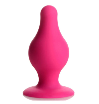 Squeeze-It - мягкая гибкая анальная пробка, S 7.4х3.6 см (розовый) XR Brands Squeeze-It Squeezable Tapered Small Anal Plug - мягкая гибкая анальная пробка, S 7.4х3.6 см (розовый) 