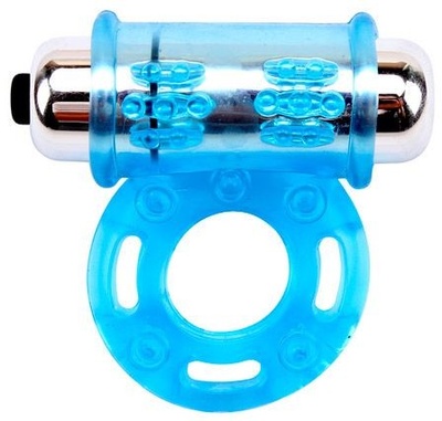Голубое эрекционное виброкольцо Get Lock Chisa (голубой) 