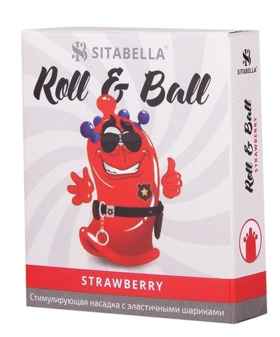 Стимулирующий презерватив-насадка Roll & Ball Strawberry Sitabella (прозрачный) 