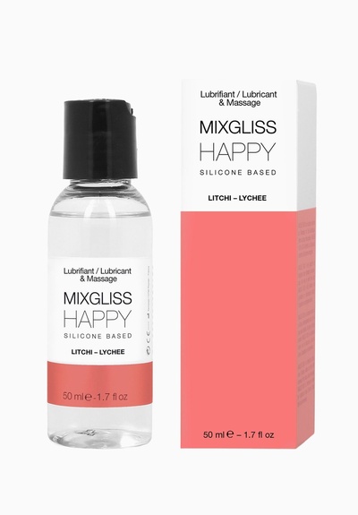 MixGliss Happy Litchi - Лубрикант на силиконовой основе с ароматом китайского личи, 50 мл. MixGliss (Франция) (Прозрачный) 