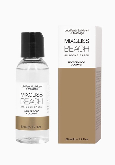 MixGliss Beach Noix De Coco - Лубрикант на силиконовой основе с ароматом кокоса, 50 мл. MixGliss (Франция) (Прозрачный) 