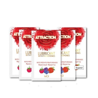 MAI Attraction Lubs Red Fruits пробник лубриканта с феромонами и ароматом красных фруктов, 10 мл (10 мл) MAI (Испания) (Прозрачный) 