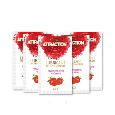 MAI Attraction Lubs Strawberry пробник лубриканта с фероманами и ароматом клубники, 10 мл MAI (Испания) (Прозрачный) 