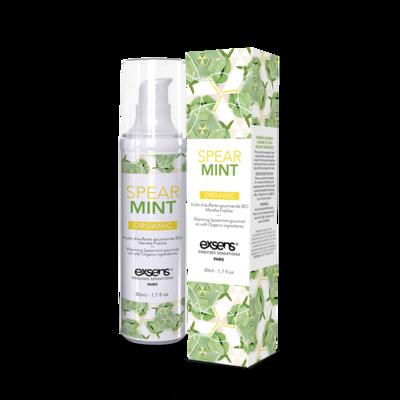 EXSENS Organic Spear Mint - Съедобное массажное масло с согревающим эффектом, 50 мл (мята) Exsens (Франция) (Прозрачный) 