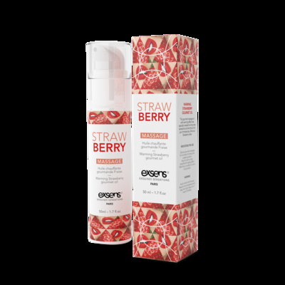 EXSENS Strawberry - Съедобное массажное масло с согревающим эффектом, 50 мл (клубника) Exsens (Франция) (Прозрачный) 