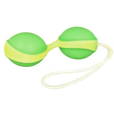 Amor Gym Balls Duo - Вагинальные шарики, 9,6х3,6 см., (зелено-жолтые) (Зеленый) 