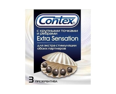 Презервативы с рельефом Contex Extra Sensation (3шт) (Прозрачный) 