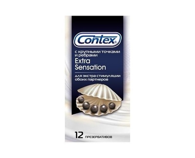 Рельефные презервативы Contex Extra Sensation (12шт) (Прозрачный) 