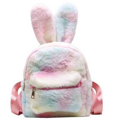 Рюкзак меховой с ушками, радужный Pink Rabbit toys 