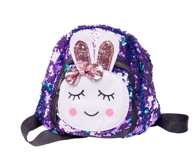 Рюкзак блестящий Зайка с бантиком, фиолетовый Pink Rabbit toys 