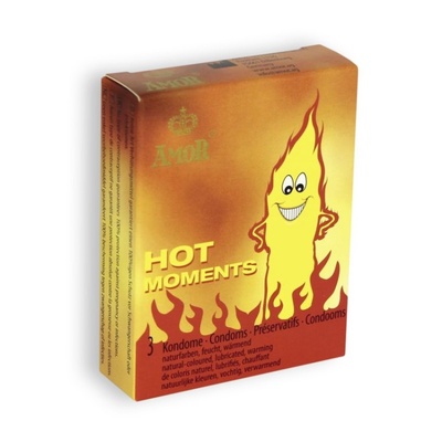 Amor Hot Moments - презервативы с возбуждающим эффектом, 3 шт (Прозрачный) 