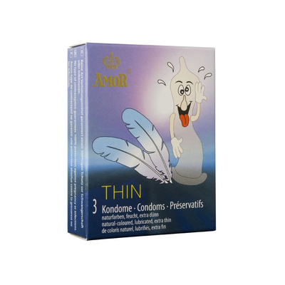 Amor Thin - тонкие презервативы, 3 шт (Прозрачный) 