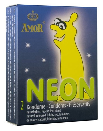 Amor Neon - Презервативы, 2 шт (желтый) 