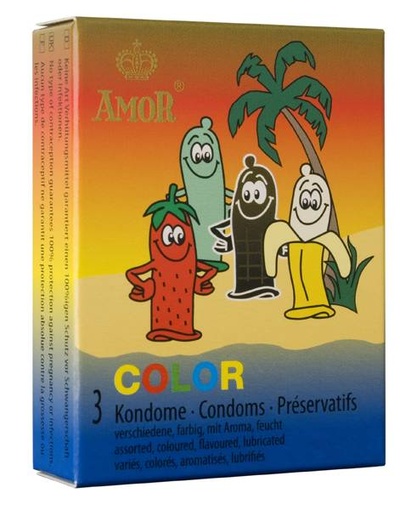 Amor Color - Презервативы, 3 шт (мульти) 