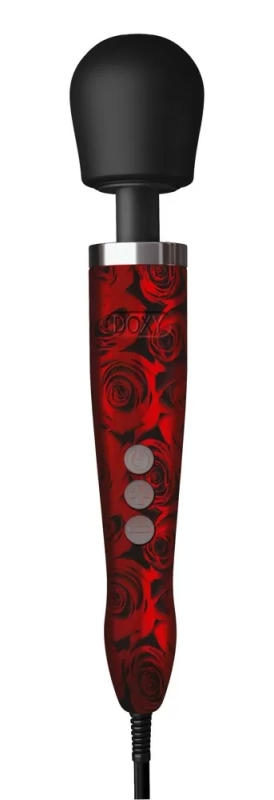Doxy Die Cast - Вибратор-микрофон, 37х6 см (розы) (Красно-черный) 