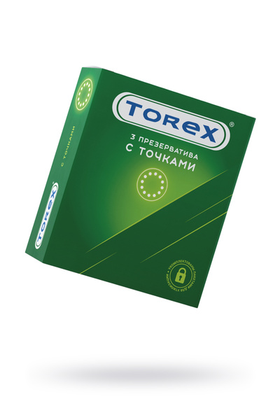 Презервативы Torex, точечные, латекс, 18,5 см, 5,4 см, 3 шт. (Прозрачный) 