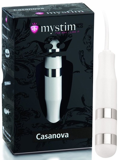 Анально-вагинальный массажер с электростимуляцией Casanova – белый Mystim 