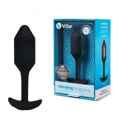 Пробка для ношения с вибрацией черная B-Vibe Vibrating Snug Plug 2 (Черный) 