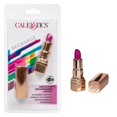 Вибропуля в форме губной помады Hide & Play Rechargeable Lipstick (фиолетовая) California Exotic Novelties (Фиолетовый) 