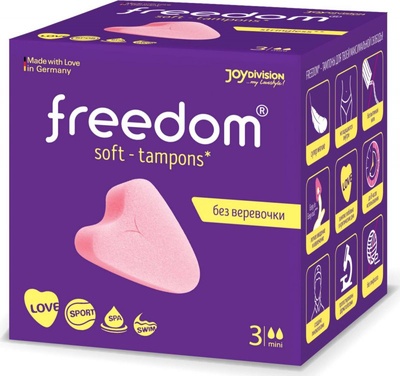 Тампоны женские гигиенические FREEDOM 3 ШТ MINI Joy Division (Розовый) 
