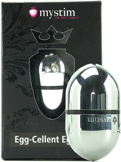 Яйцо с электростимуляцией Egg-cellent Egon S маленькое – серебристое Mystim (Серебристый) 
