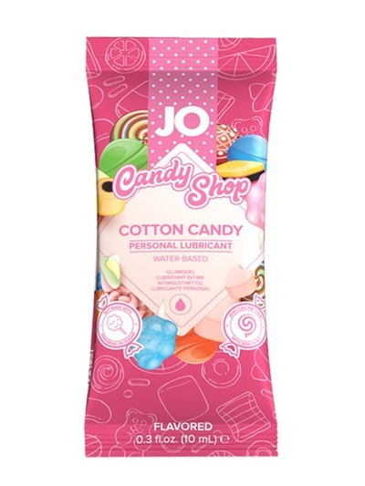 Одноразовый вкусовой лубрикант со вкусом сахарной ваты Candy Shop Cotton Candy, 10 мл JO system 