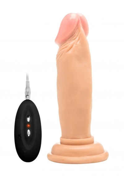 Фаллоимитатор с вибрацией и пультом управления Vibrating Realistic Cock - 6" Shots Toys (Телесный) 