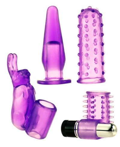 Набор для пар: вибропуля в наборе с насадками Me You Us Foreplay Couples Kit ABS Holdings (Фиолетовый) 