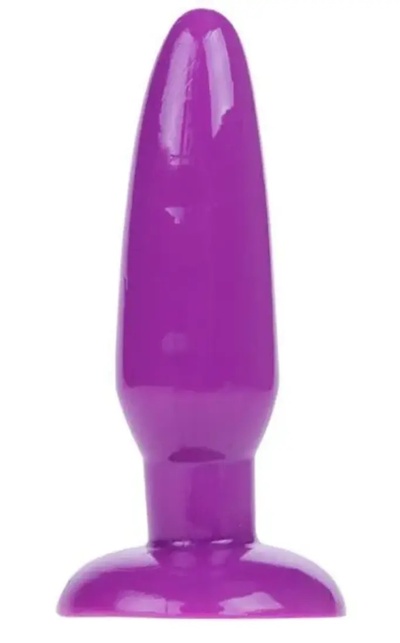 Фиолетовая анальная пробка с присоской 13,5 см Baile BI-017001R-0603S (фиолетовый) 