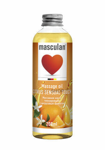 Тонизирующее массажное масло Masculan цитрус, 200 мл Masculan Play  