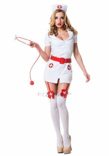 Костюм Le Frivole Похотливая медсестра белый, S/M  (белый, красный)  
