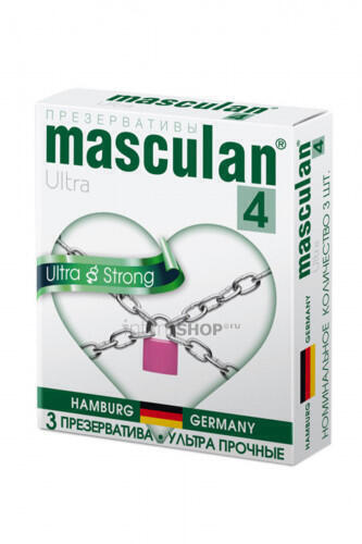 Презервативы Masculan Ultra Strong с утолщенными стенками №4, 3 шт Masculan Play (Черный) 