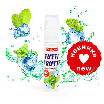 Съедобная гель-смазка Tutti-Frutti OraLove, Сладкая мята, 30 мл Биоритм (Светло-зеленый) 